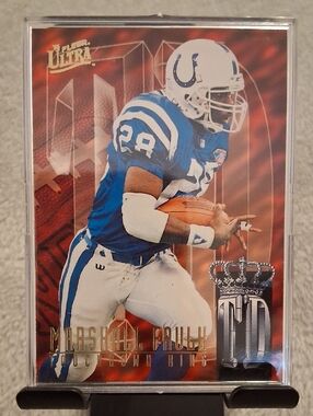 Fleer Ultra Marshall Faulk Rookie Football Card - Blue & White